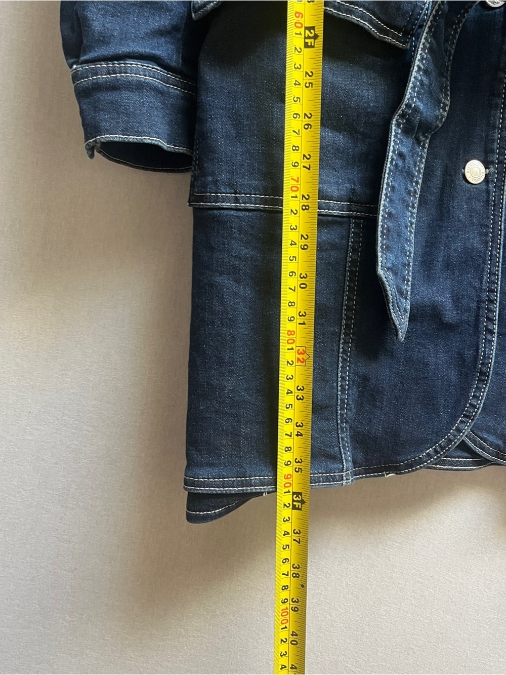 Anthropologie Pilcro Denim Trench Coat Jacket Striped Lined Belted Large - Picture 8 of 10